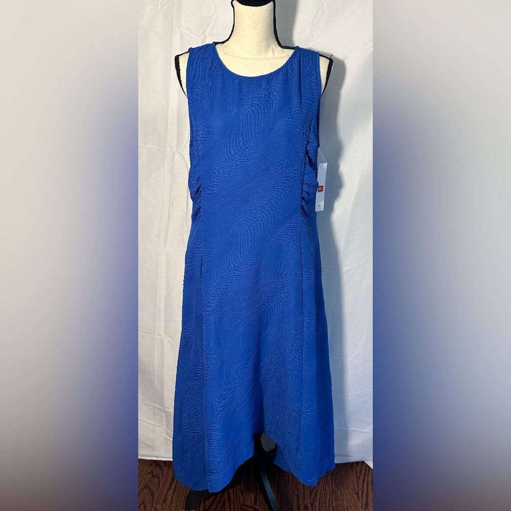 NWT $228 IC Collection Textured Royal Blue A-Line Tank Dress